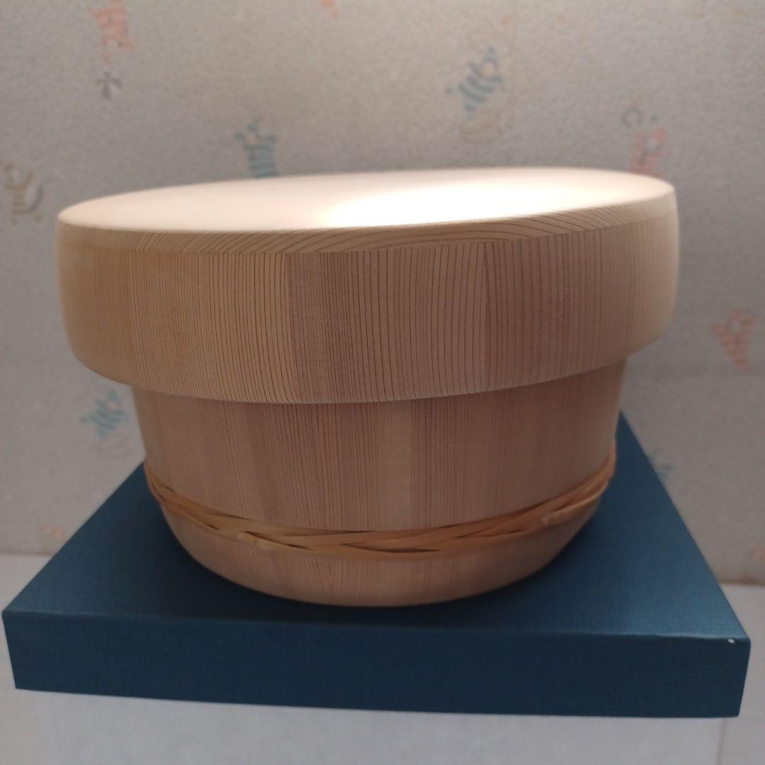 大館秋田天然杉木製 おひつ 円形 ナチュラルウッド 3合入り