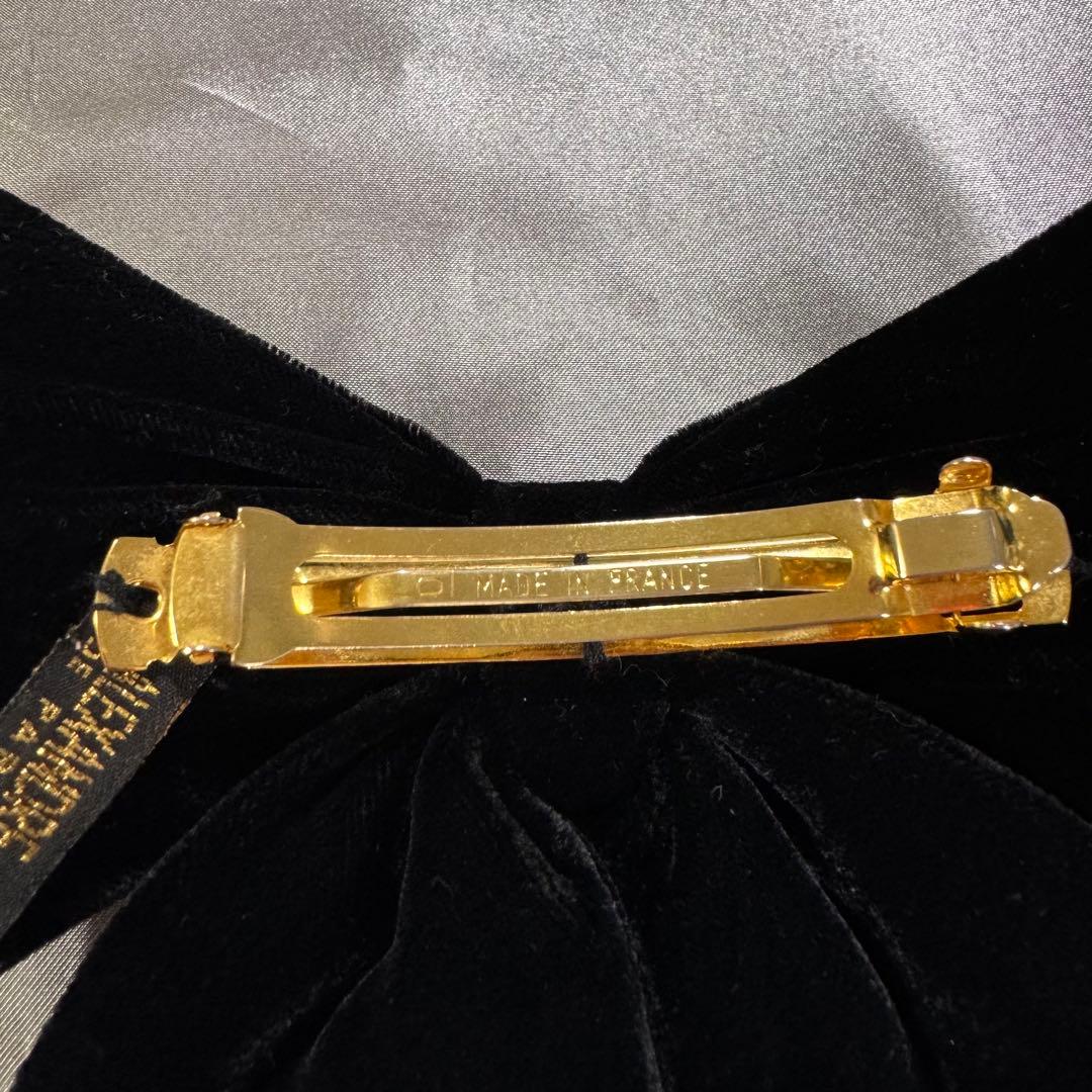 アレクサンドゥルドゥパリ 黒 ベルベットリボン バレッタ