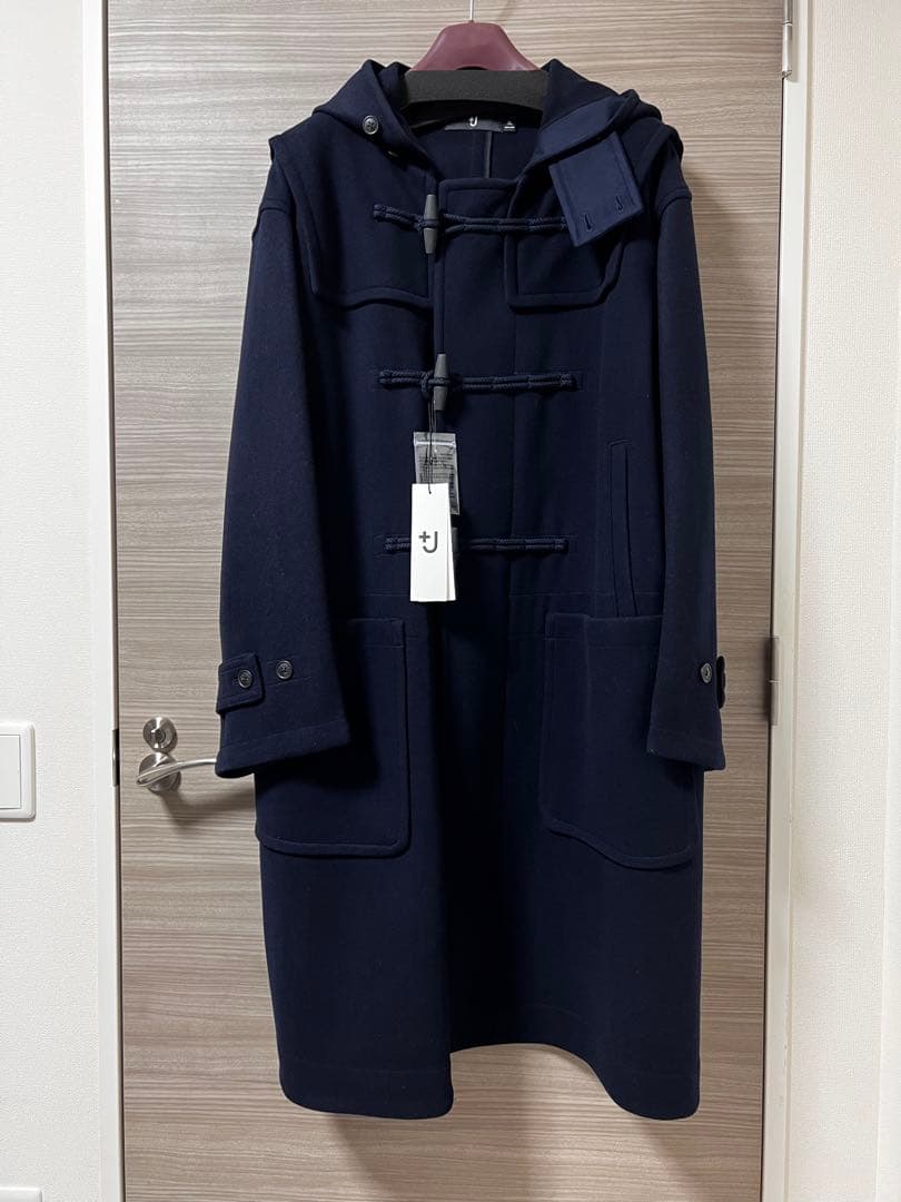 ユニクロ UNIQLO +J ウール オーバーサイズ ダッフルコート ネイビー