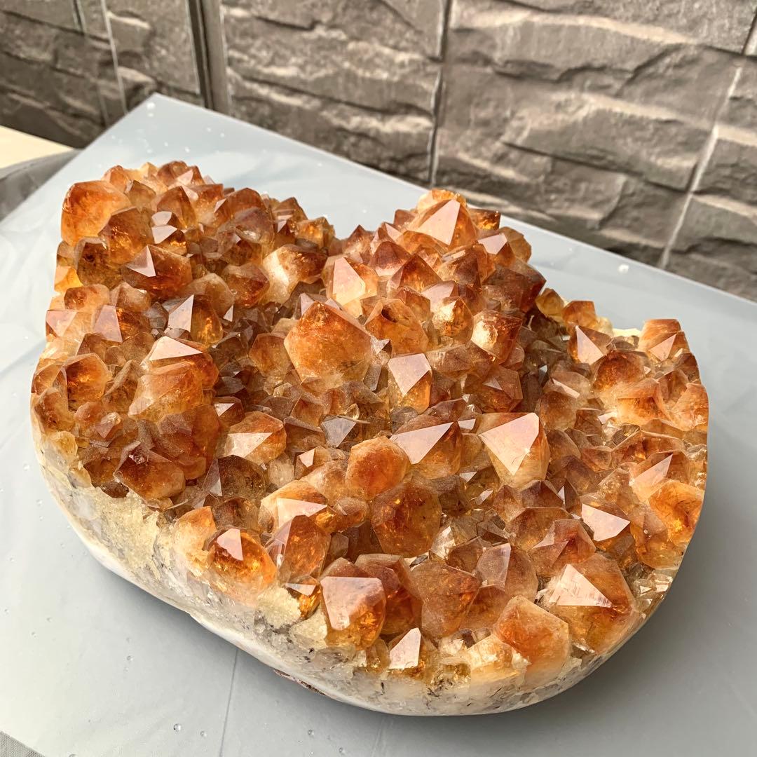 ALLSALE☆透明度有り☆結晶美☆ディープシトリン原石クラスター