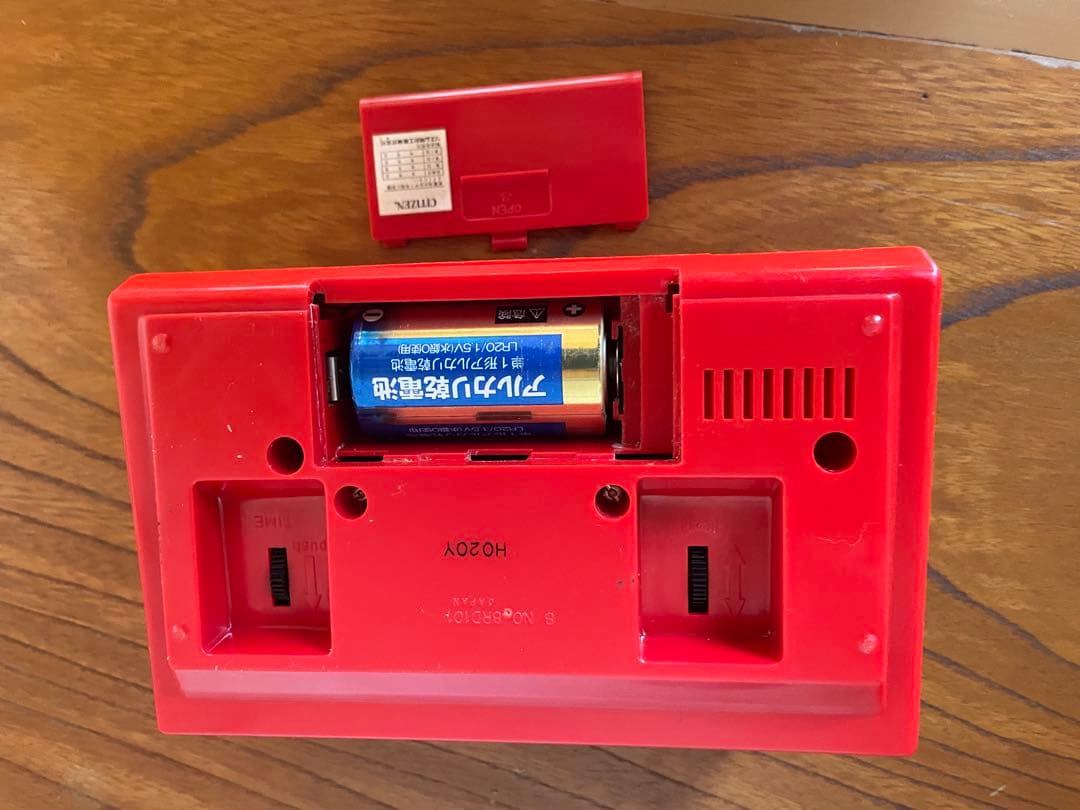 CITIZEN★シチズン★デジタル アラーム パタパタ時計 置時計/赤 稼働品