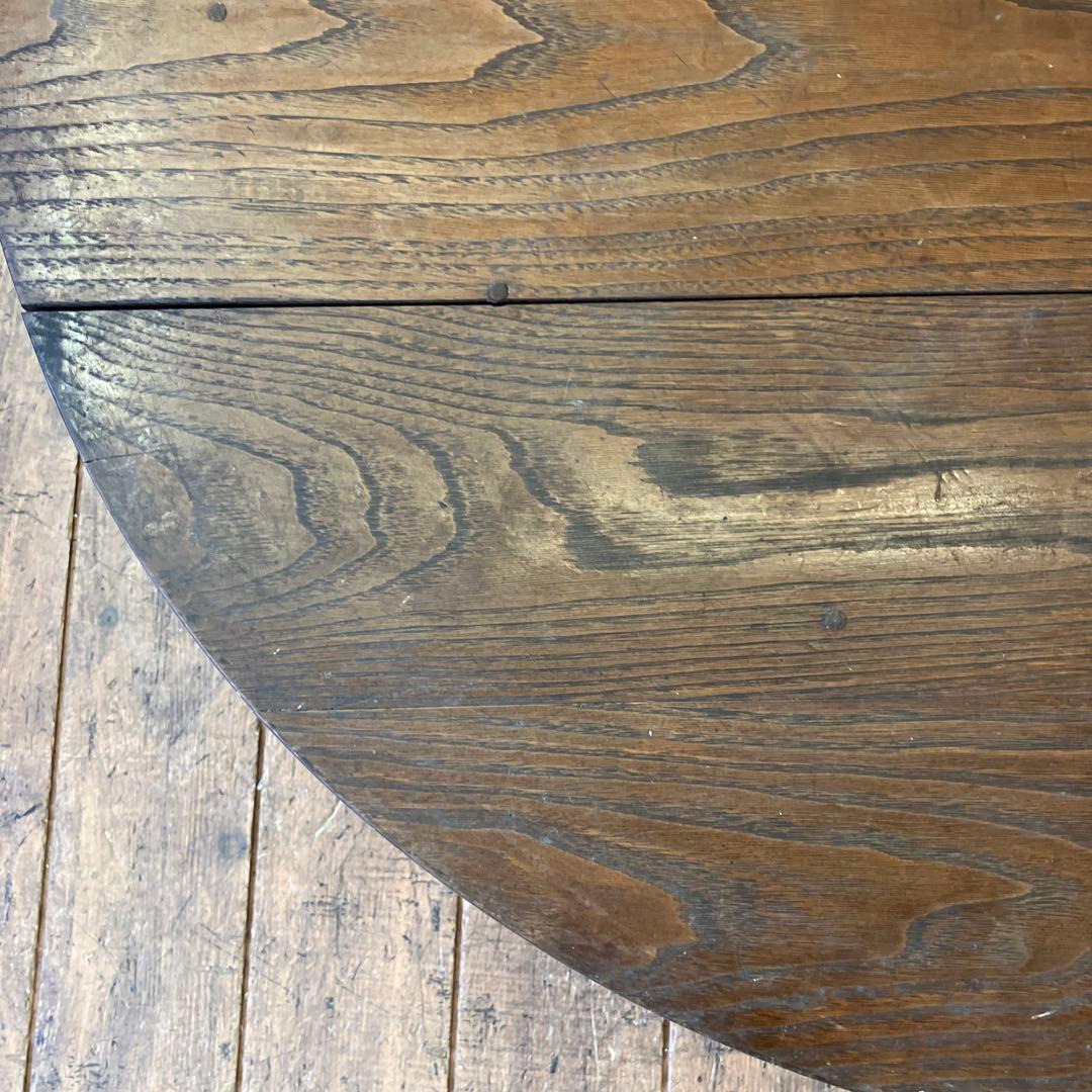 昭和レトロ 当時物 古道具 木製 テーブル 座卓 ちゃぶ台 円形 円型 丸型