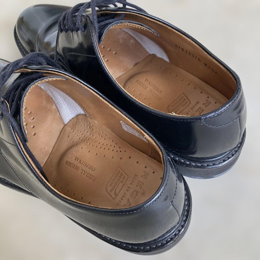 【美品】REGAL ビジネスシューズ　革靴　プレーントゥ　ブラック