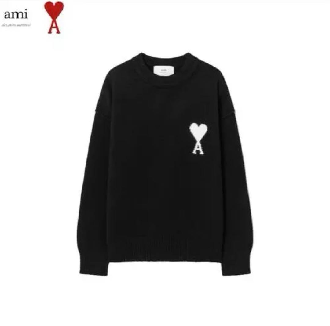 【希少品✨】AMIPARIS ブラックホワイトセーター 男女兼用メンズレディース