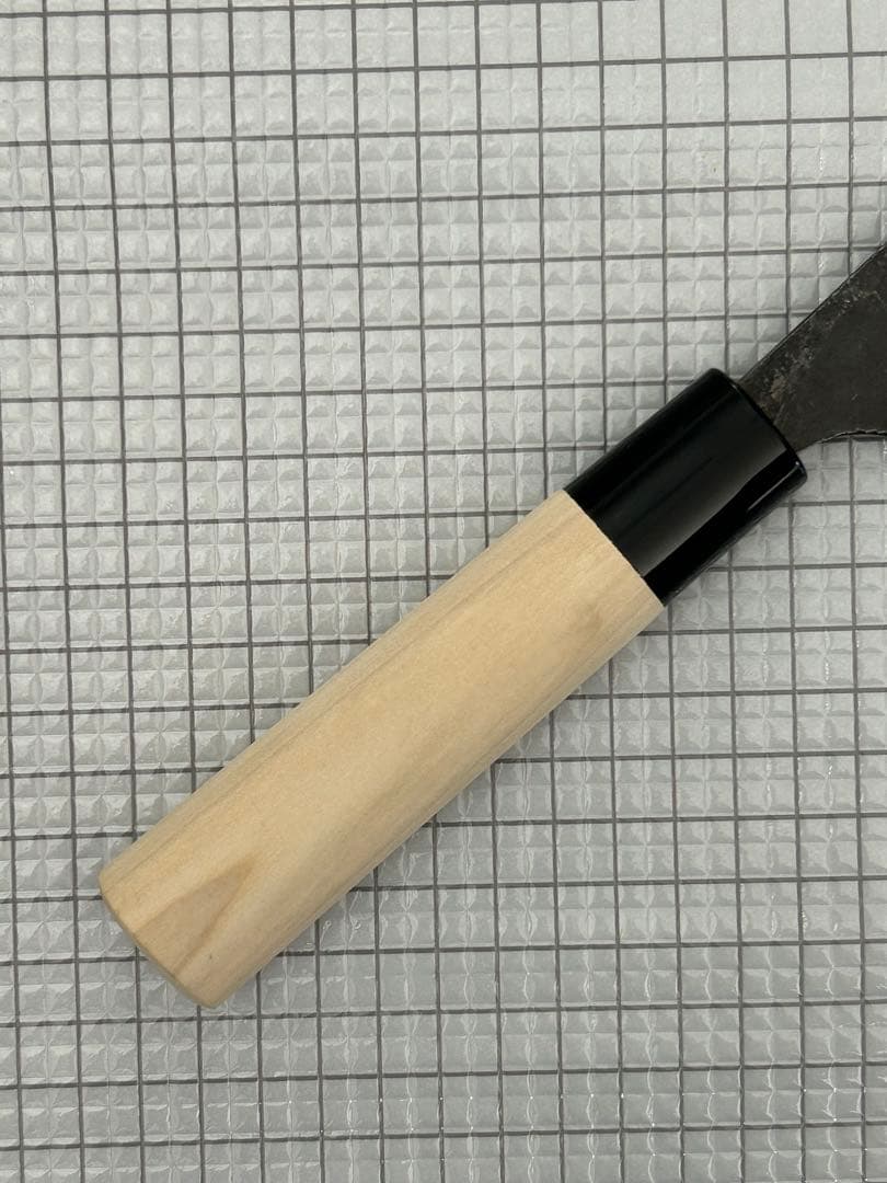 包丁 収穫 黒打 収穫包丁 両刃 木サヤ付 135mm