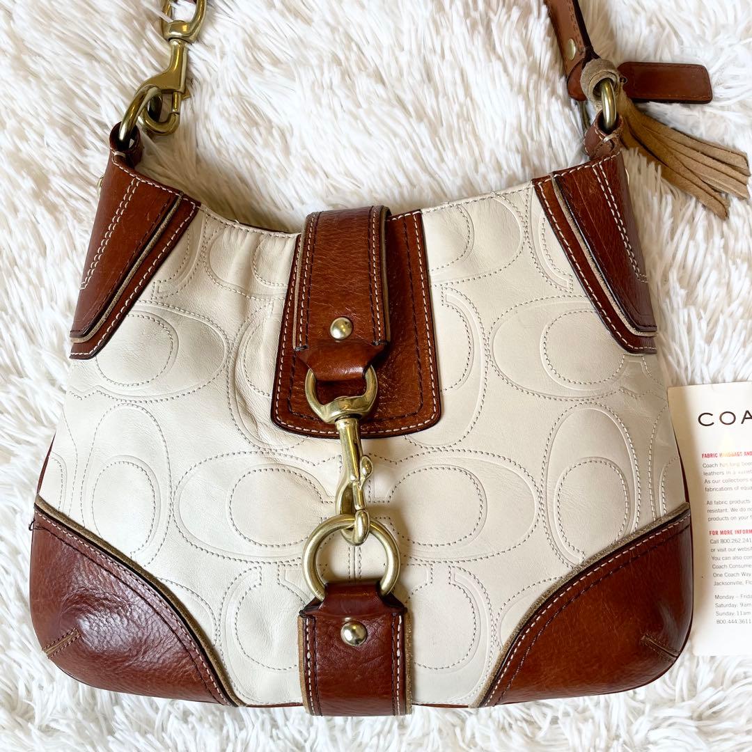 バッグ Coach Signature Leather Hobo Bag