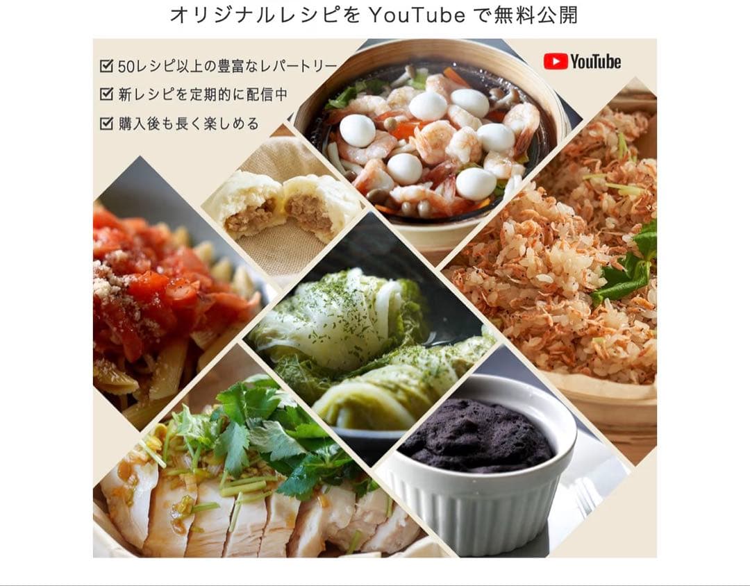 せいろ 蒸し器 電気 21cm 便利なタッチパネル ６段階火力調節 低温蒸し調理