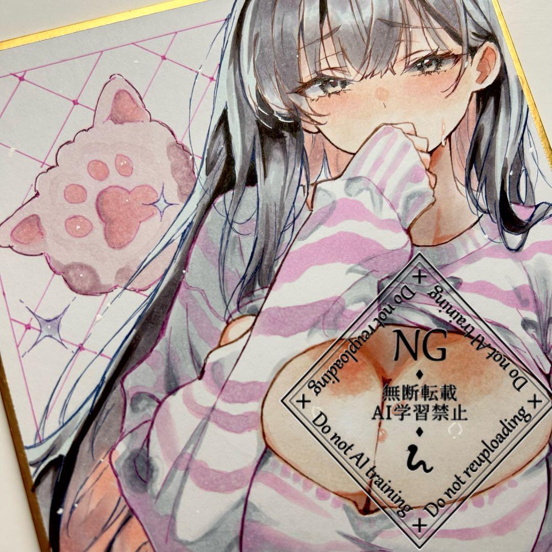 ゆ*り様 一点物 オリジナル 色紙 手描きイラスト アナログイラスト 女の子 創