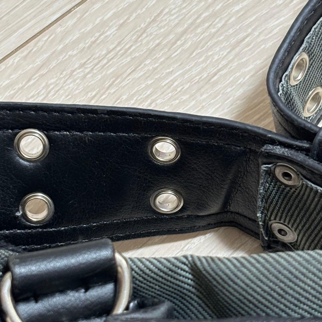 OzzCroceゴシック 和ゴス ドラゴン刺繍 コルセットレース ウエストバッグ