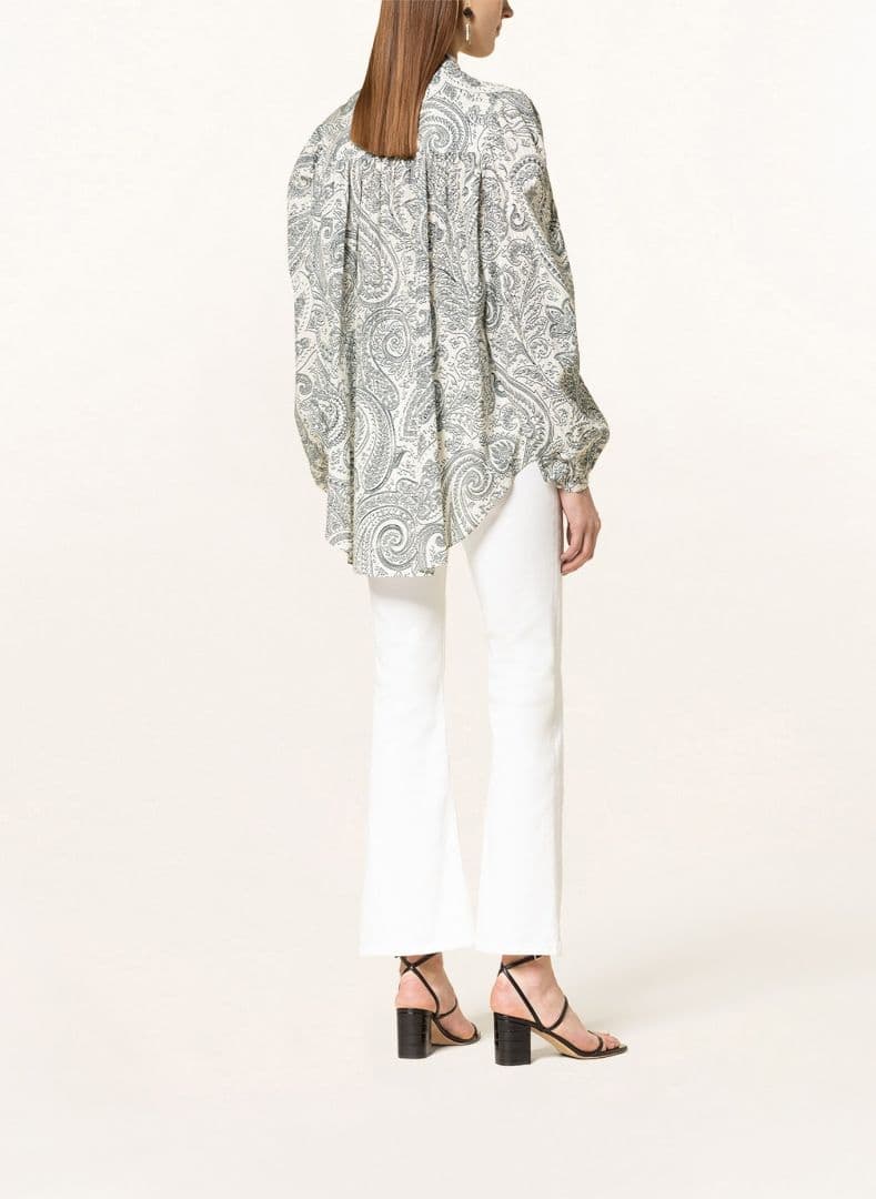 ETRO ペイズリー柄 バルーンスリーブシャツ ボウタイ