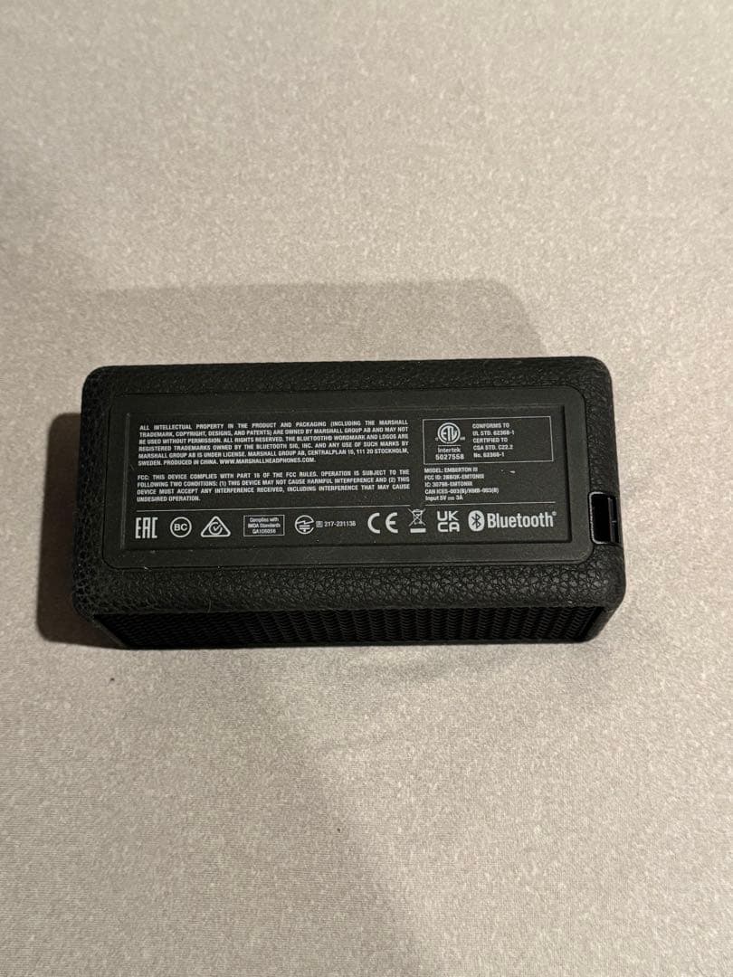 Marshall Bluetoothスピーカー Emberton3 ブラック