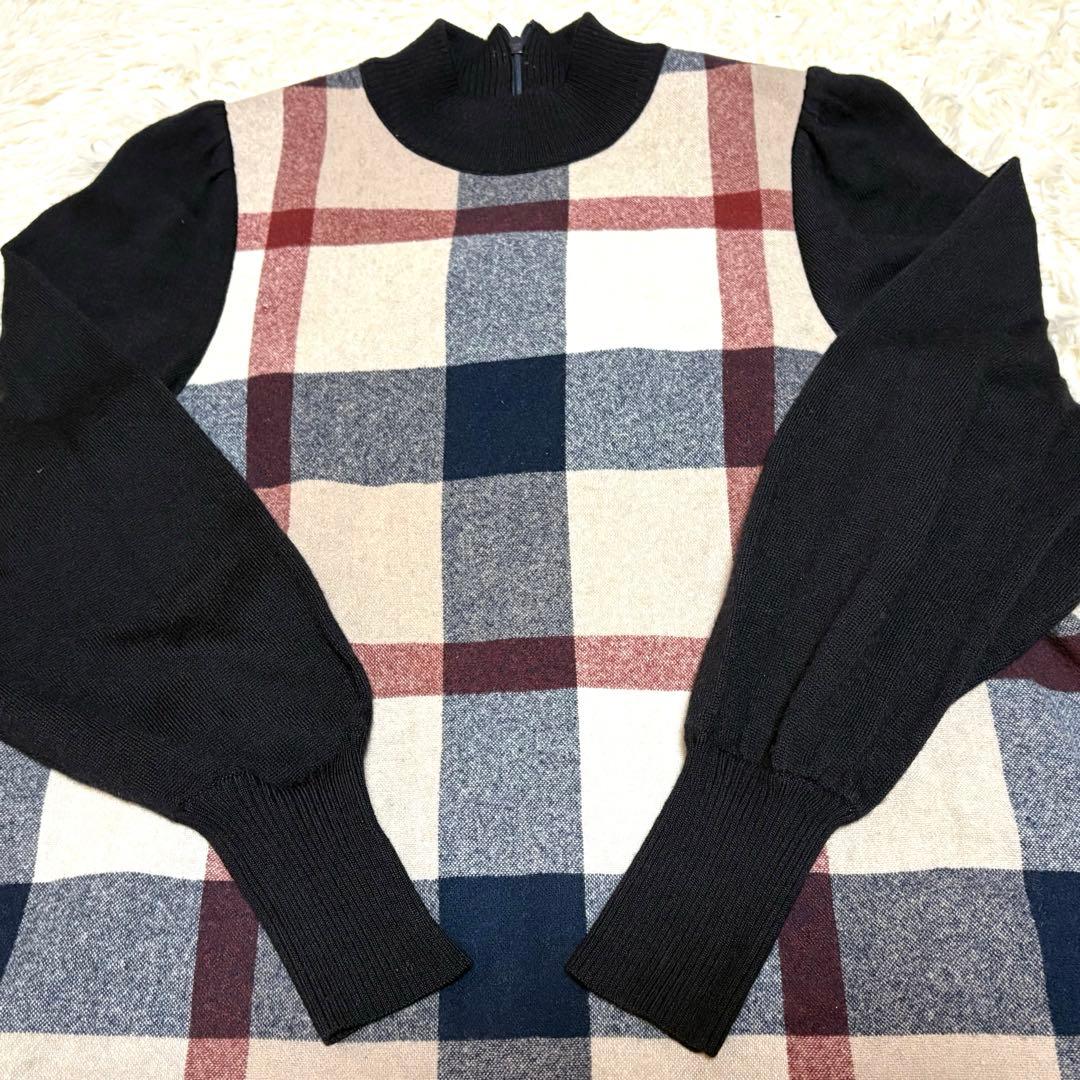 ブルーレーベルクレストブリッジ⭐️チェックフラノワンピース⭐️長袖ワンピース⭐️38