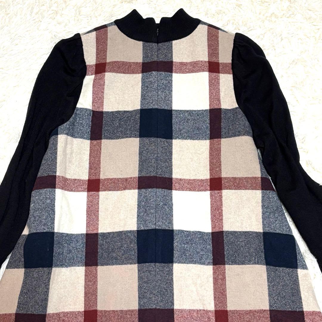 ブルーレーベルクレストブリッジ⭐️チェックフラノワンピース⭐️長袖ワンピース⭐️38