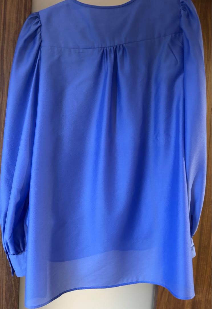 アナイ　シアーオーガンジーボウタイブラウス　ブルー 38 完売色　定価29700