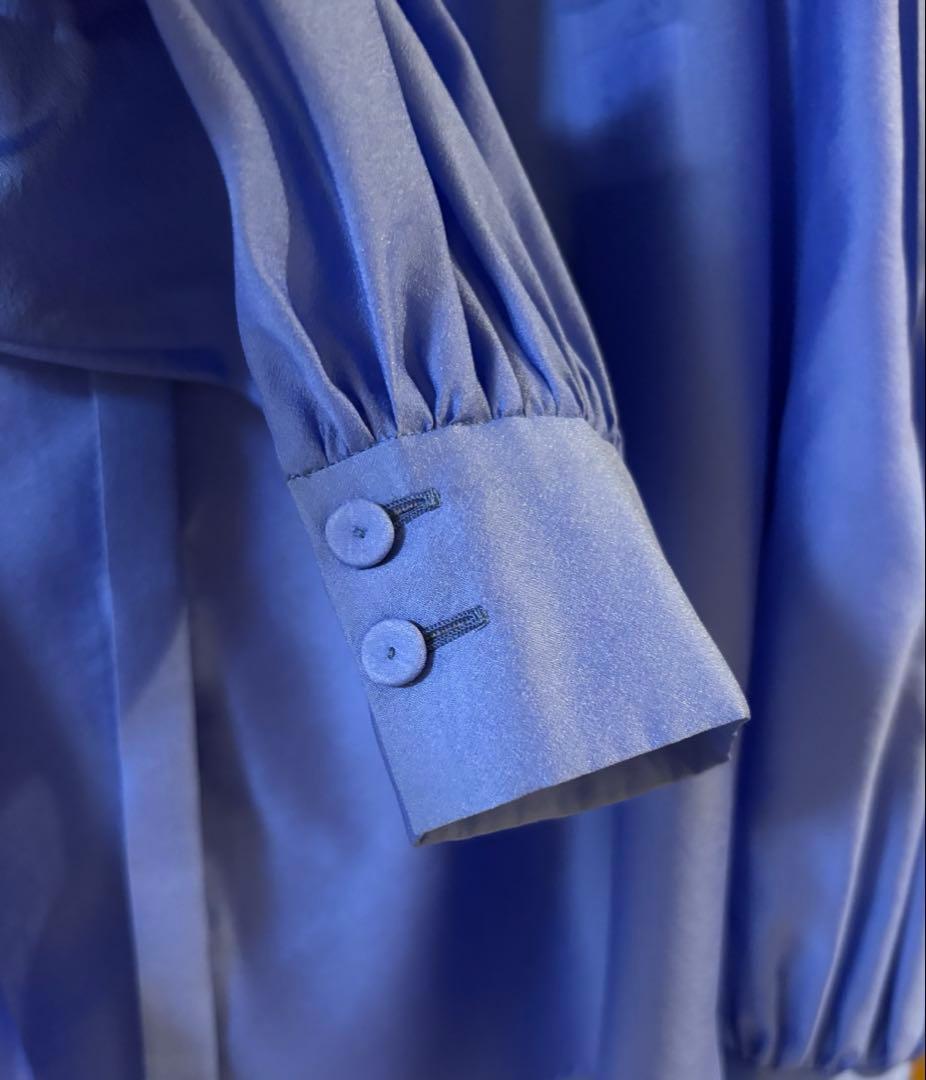 アナイ　シアーオーガンジーボウタイブラウス　ブルー 38 完売色　定価29700