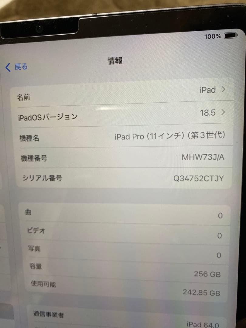 iPad Pro (11インチ) 第3世代 256GB Cellular