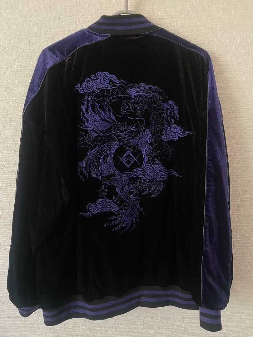 REFLEM レフレム ドラゴン 刺繍 ベロア スカジャン 紫 パープル