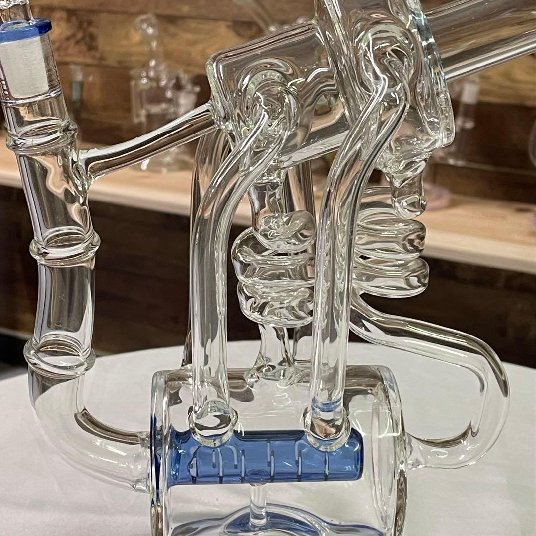 ☆送料無料☆中大型 リサイクラー ガラスボング 高さ約27cm 水パイプ