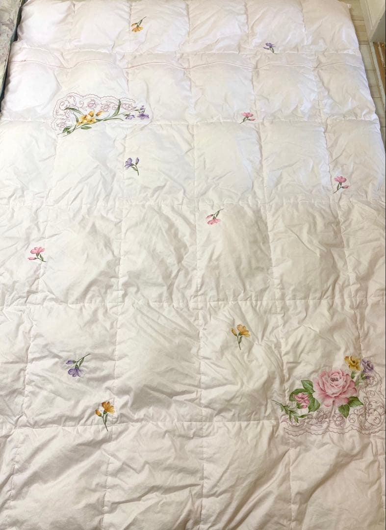 ■さくら■美品　丸八真綿　肌掛け布団　ホワイトグースダウン93% シングル