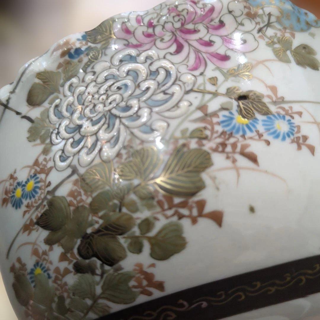 骨董　九谷焼　盃洗　色絵　器　盛鉢　鉢　アンティーク　陶器