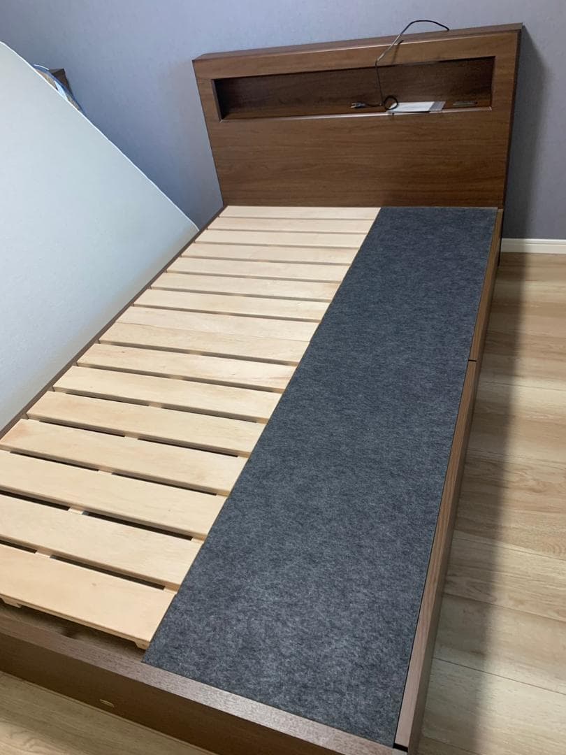 セミダブルベッドセット シモンズ ボックス37 チェスト付きフレーム マットレス