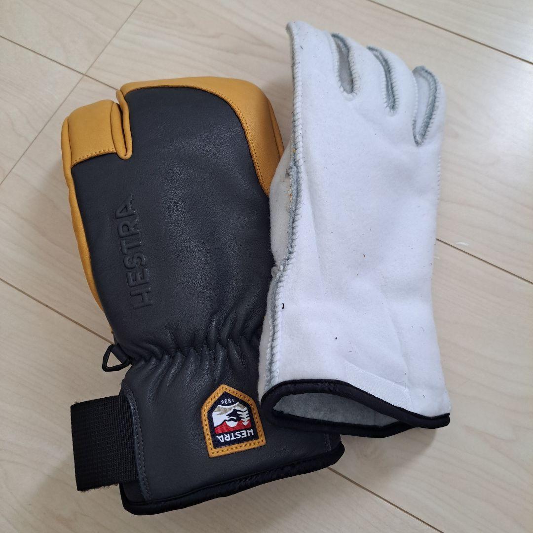 極美品 HESTRA ヘストラ Topo 3-Finger スキースノボグローブ
