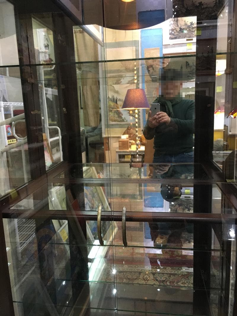 ★美品！　高級ミラーガラスキャビネット　4段タナ　180 X 80 cm