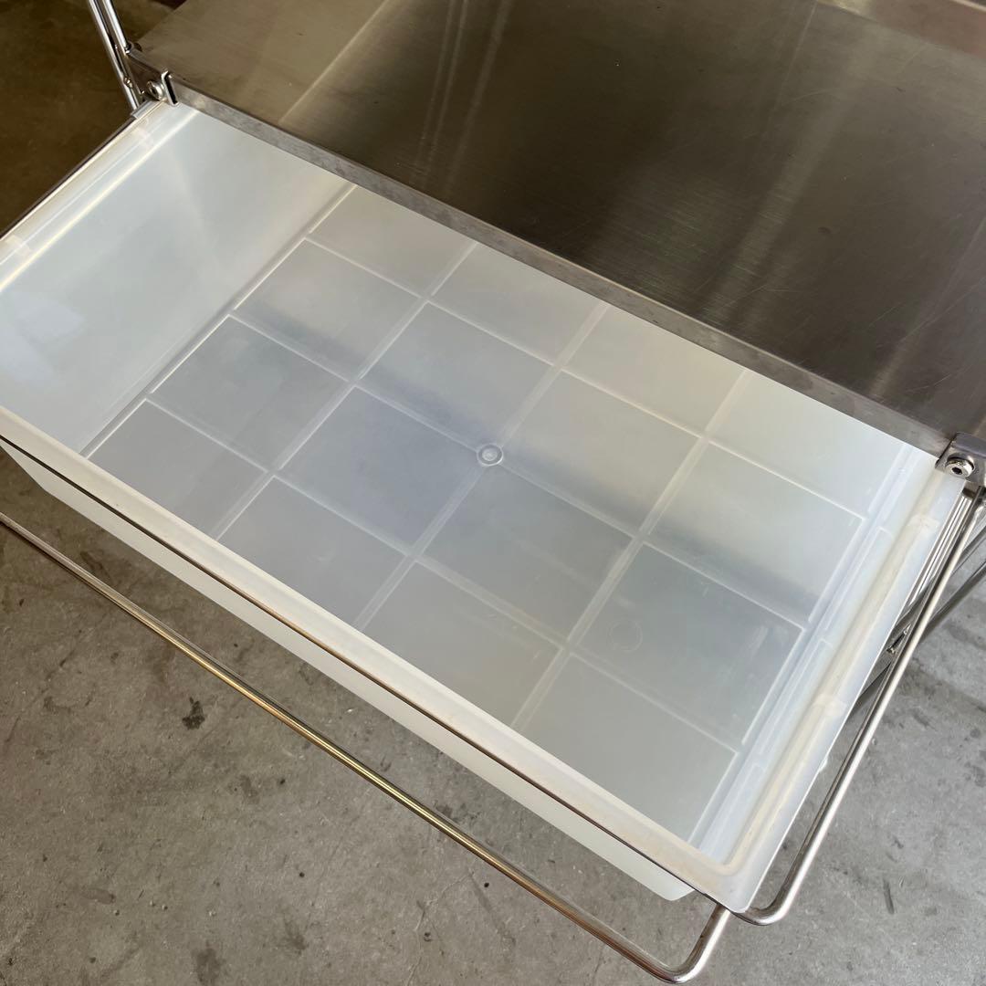 美品・廃盤ＰＰバスケット付★無印 ステンレスユニットシェルフ・ステンレス棚セット