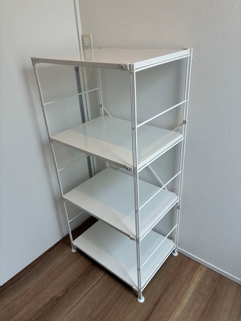 【無印良品】スチールユニットシェルフ・スチール棚セット・中/ライトグレー