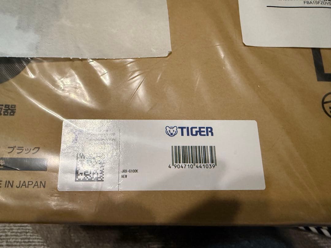 新品未開封品 JRX-G100K（黒）Tigerタイガー炊飯器