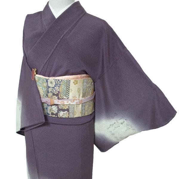 訪問着 着物 袷 樽本伊勢蔵 摺り友禅 手描き 裄65 Ｍ 新古品 sn1793