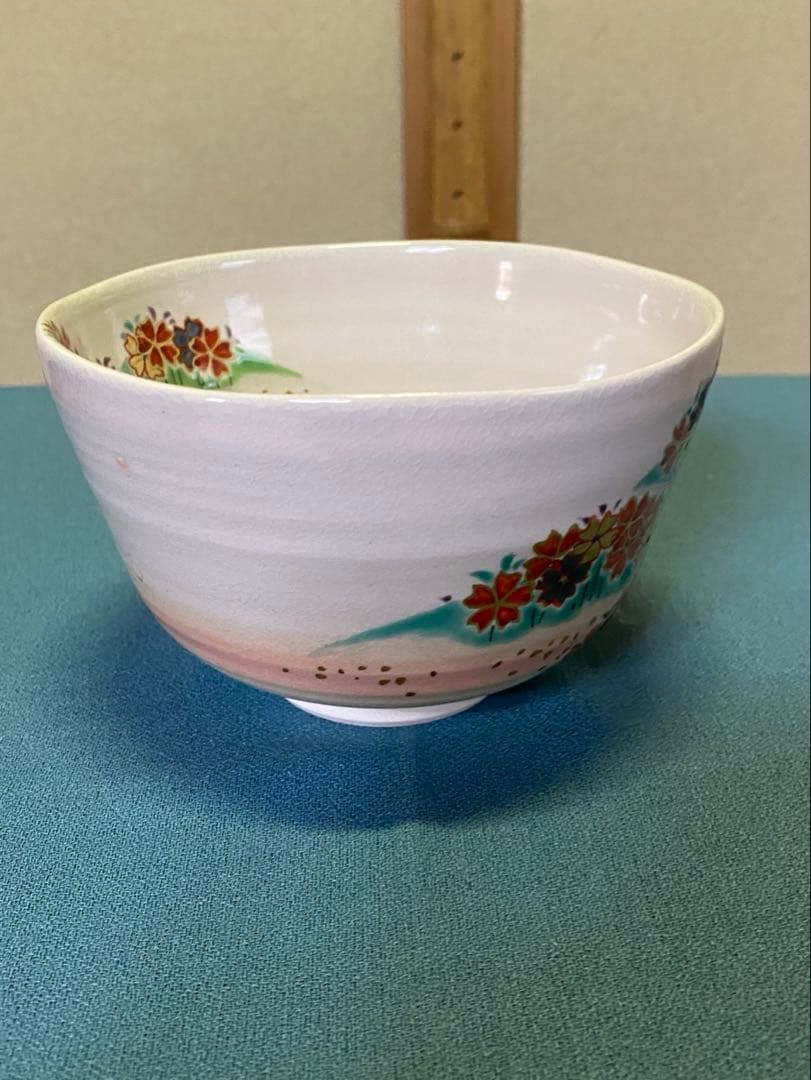 【本日限定】茶道具/茶碗 中村能久 『色絵 吉野山之図』京焼 東福窯　共箱