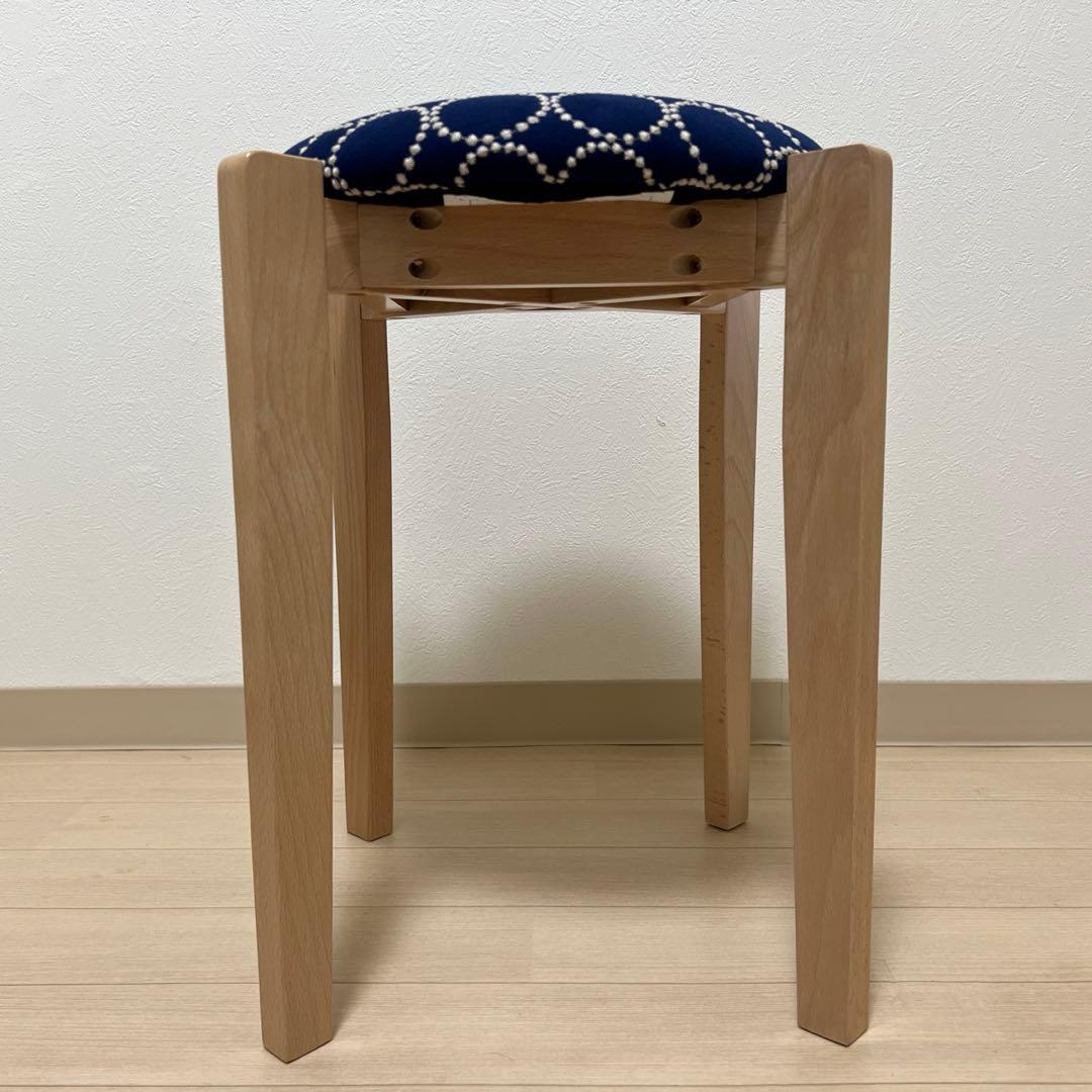 ミナペルホネン スツール タンバリン 角脚 【ネイビー/オレンジ】椅子 チェア