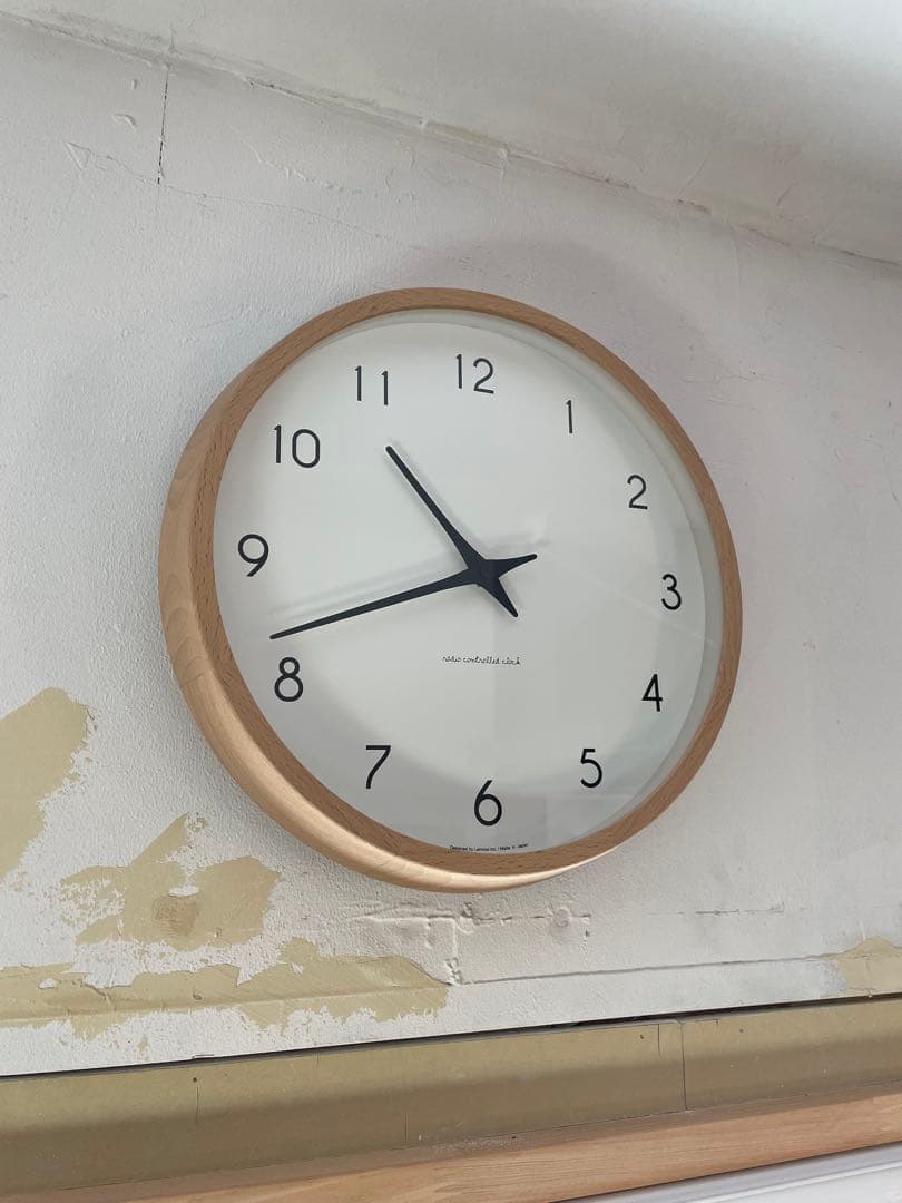 Lemnos 電波時計 壁掛け　無垢木製フレーム