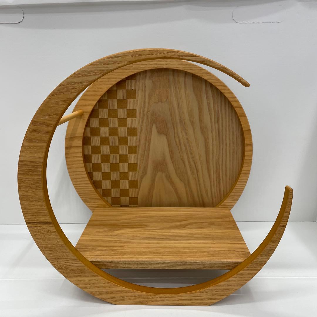 吉徳　ミッキー＆ミニー雛人形と円形　市松模様　三日月飾り台のセット売り