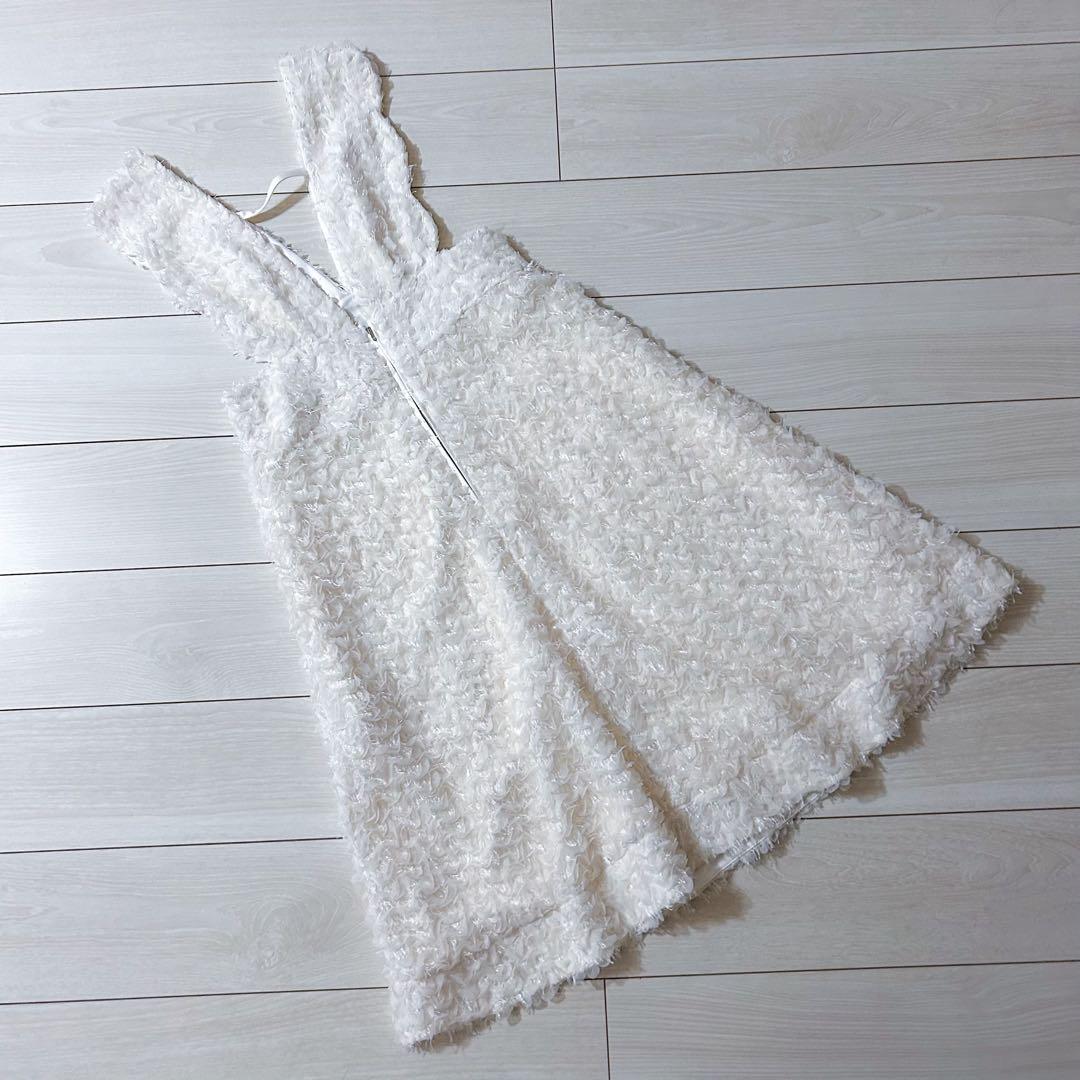 【新品】スカラップフレアジャンドレ ワンピース ジャンスカ ジャンパースカート