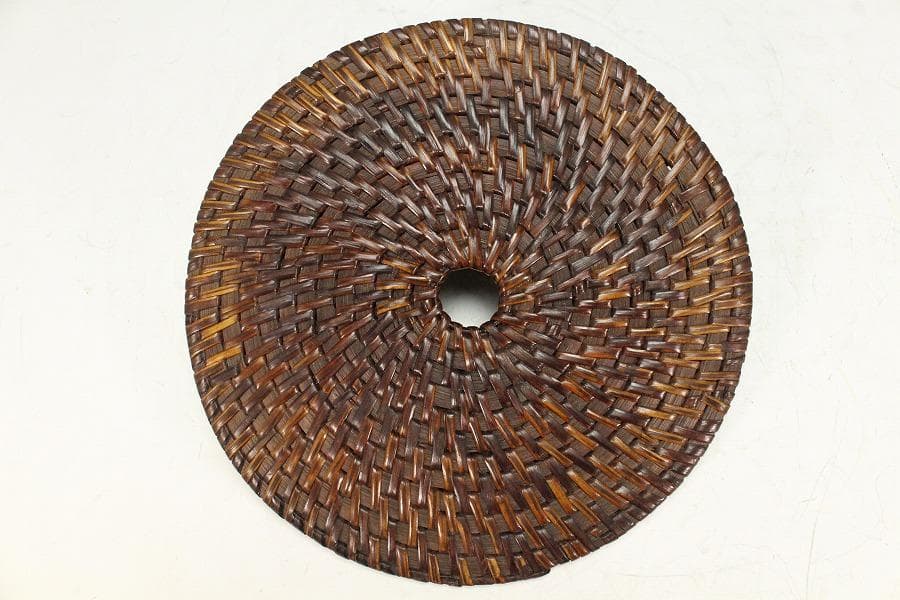 煎茶 古竹藤網 円形 瓶敷 大小 六件 まとめて(K-A908)