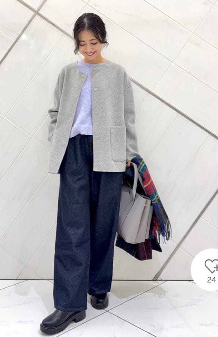 新品タグ付き　DOORS ウールリバーノーカーラミドルコート　GRAY