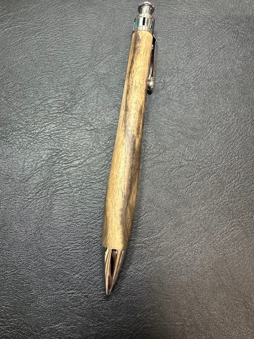 【限界値下げ】　工房楔　黒柿縮み杢真鍮パイプシャープペンシル