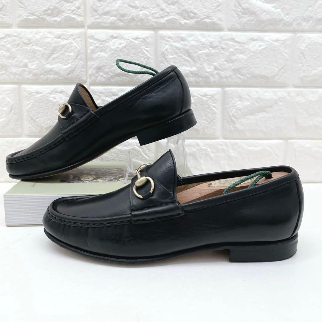 グッチ ホースビット ローファー レザー 本革 ブラック 6B 23.0cm