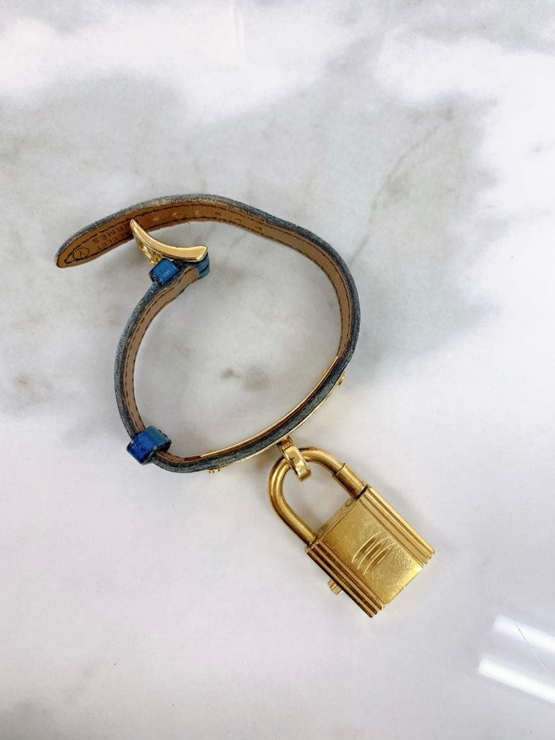 ＋【不動】HERMES エルメス ケリーウォッチ　ゴールド×ホワイト　腕時計