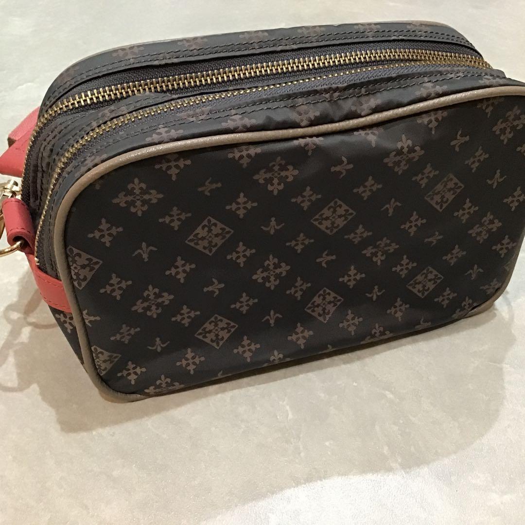 【ラシット】ショルダーバッグ ダークブラウン ピンク