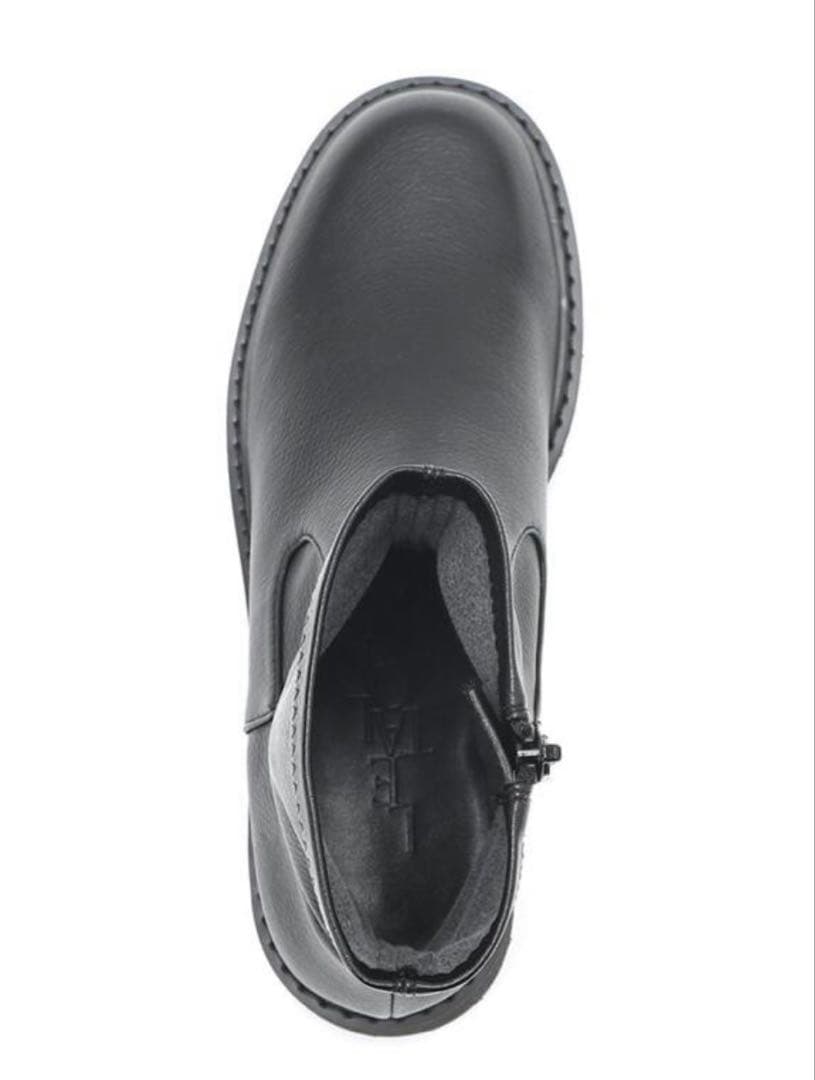 ルタロン3.5cmトラックソールフィットショートブーツ 黒