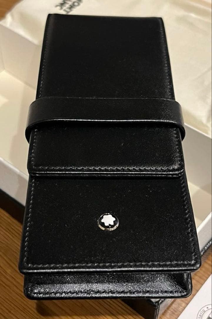 MONT BLANC 　レザーブラックペンケース　14313