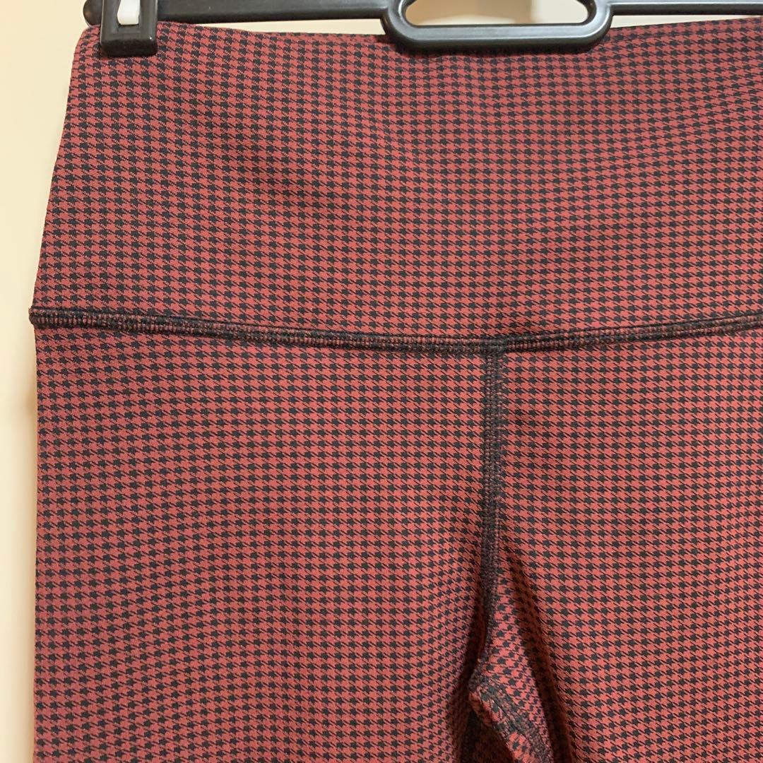 【美品】alo赤黒千鳥格子柄　ハイウエスト ヨガパンツ S size 正規品