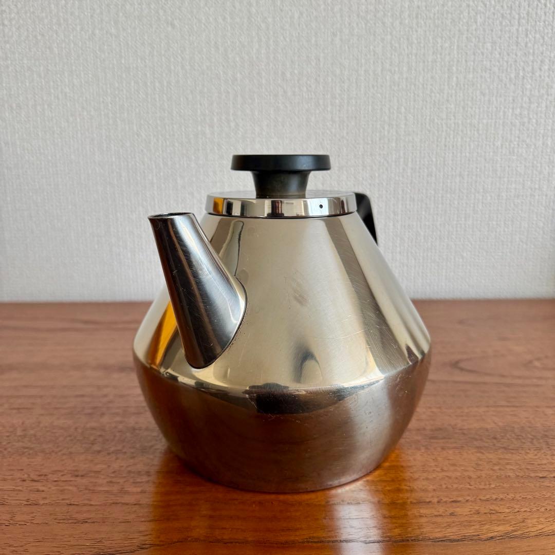 北欧ヴィンテージ　ステンレスケトル　やかん