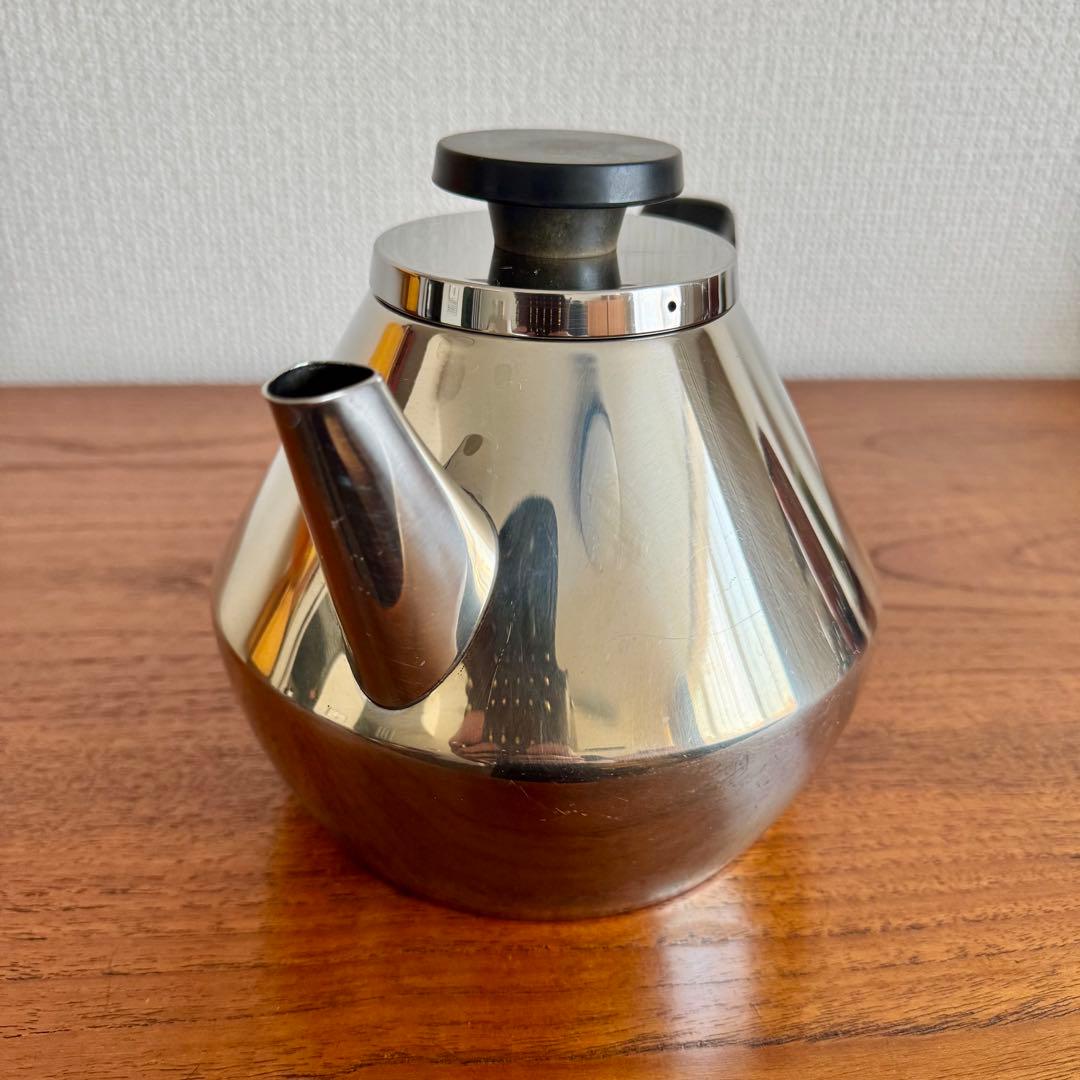 北欧ヴィンテージ　ステンレスケトル　やかん