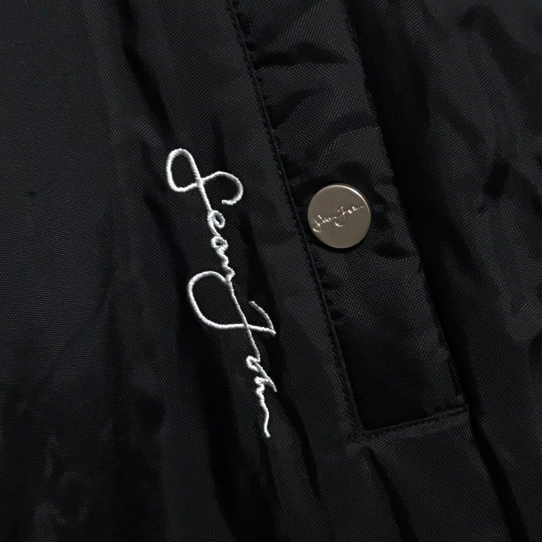 Sean John ショーンジョン　中綿モッズコート　刺繍ロゴ　ファーフード　黒