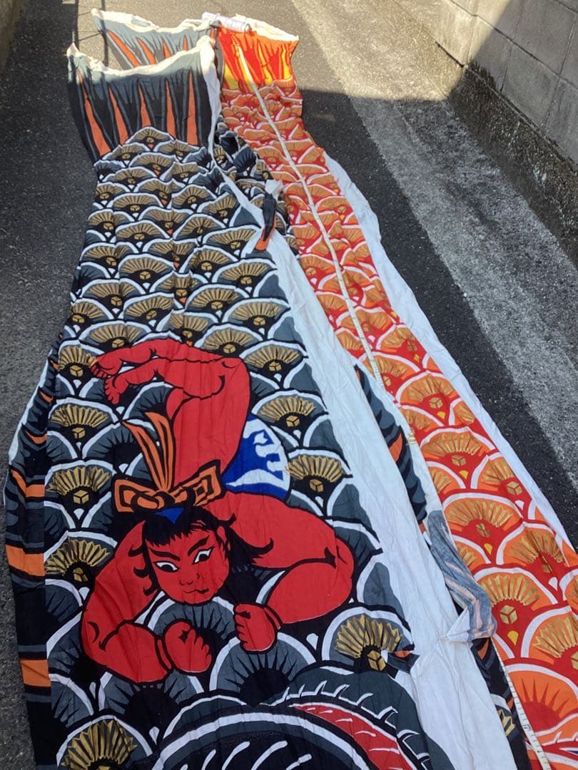 ジャンボ 鯉のぼり(赤⒌8m・黒⒌8m・金太郎5m・吹流し4m)