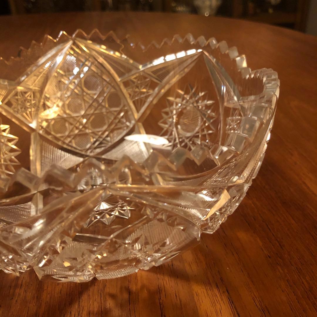 切子鉢　切子　時代物　そうめん鉢　アンティーク